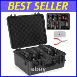 Waterproof Shockproof Gun Case for 5 Pistols & 12 Magazines Black Hard Case Waterproof Shockproof Gun Case for 5 Pistols & 12 Magazines Black Hard Case