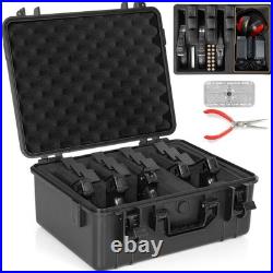 Waterproof Shockproof Gun Case for 5 Pistols & 12 Magazines Black Hard Case Waterproof Shockproof Gun Case for 5 Pistols & 12 Magazines Black Hard Case