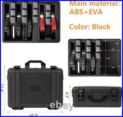 Waterproof Shockproof Gun Case for 5 Pistols & 12 Magazines Black Hard Case Waterproof Shockproof Gun Case for 5 Pistols & 12 Magazines Black Hard Case