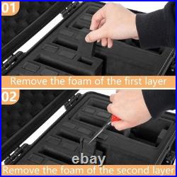 Waterproof Shockproof Gun Case for 5 Pistols & 12 Magazines Black Hard Case Waterproof Shockproof Gun Case for 5 Pistols & 12 Magazines Black Hard Case