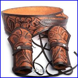 Western Holster Cowboy Tooled Leather Gun Case Pistol Holsters Revolver Cover