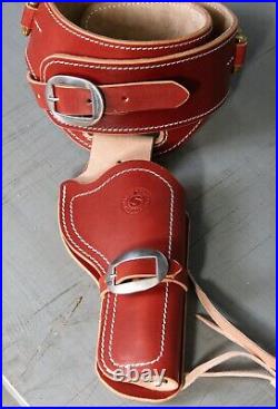 Western Leather. 22 Cal Hand Made Cowboy Revolver Pistol Gun Holster Case