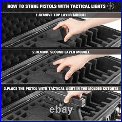 Wheeled Pistol Gun Case for 10 Handguns Holds 10 Pistols & 12 Magazines, Pre-C