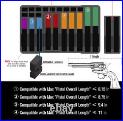 Wheeled Pistol Gun Case for 10 Handguns Holds 10 Pistols & 12 Magazines, Pre-C