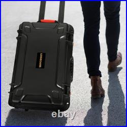 Wheeled Pistol Gun Case for 10 Handguns Holds 10 Pistols & 12 Magazines, Pre-C