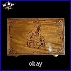 Wooden Box Firearm Colt 1911 Luxury Cedar Wood Box White leather Wooden Box Firearm Colt 1911 Luxury Cedar Wood Box White leather