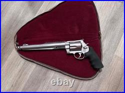 XL pistol case Luxury with Red velvet lining and Brown Leather zippered