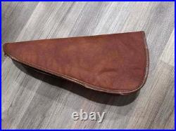 XL pistol case Luxury with Red velvet lining and Brown Leather zippered