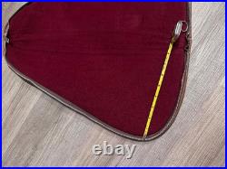 XL pistol case Luxury with Red velvet lining and Brown Leather zippered