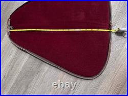 XL pistol case Luxury with Red velvet lining and Brown Leather zippered