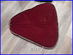 XL pistol case Luxury with Red velvet lining and Brown Leather zippered